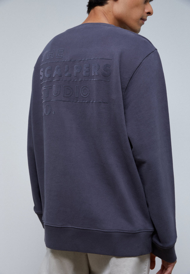 SWEATSHIRT WITH FLOCKED LOGO