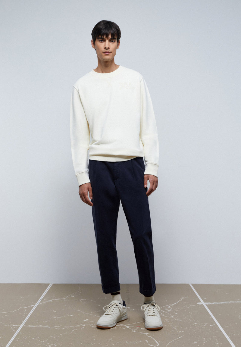SWEATSHIRT WITH FLOCKED LOGO