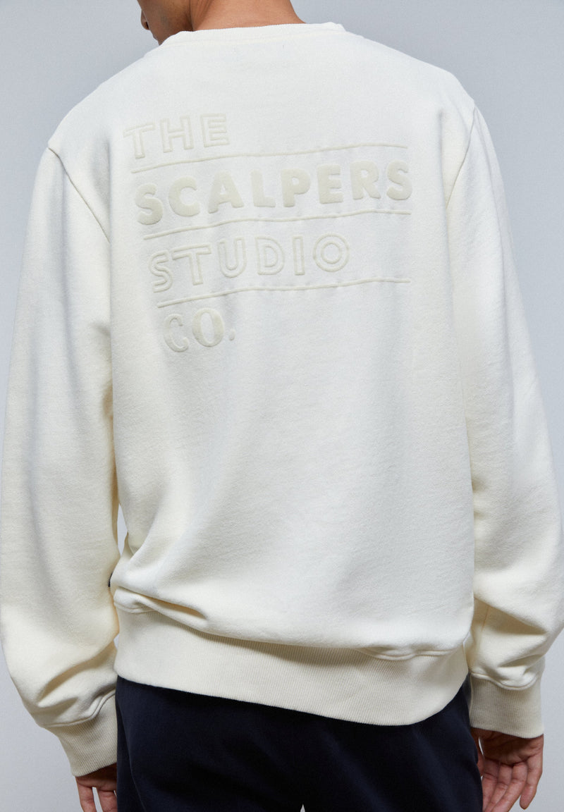 SWEATSHIRT WITH FLOCKED LOGO