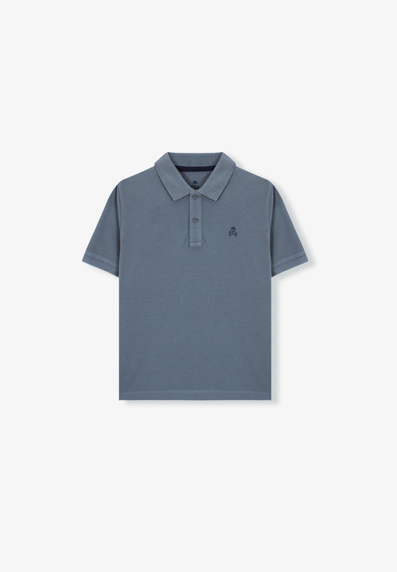 BASIC POLO SHIRT WITH SKULL DETAIL