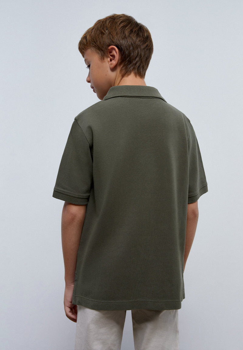 BASIC POLO SHIRT WITH SKULL DETAIL