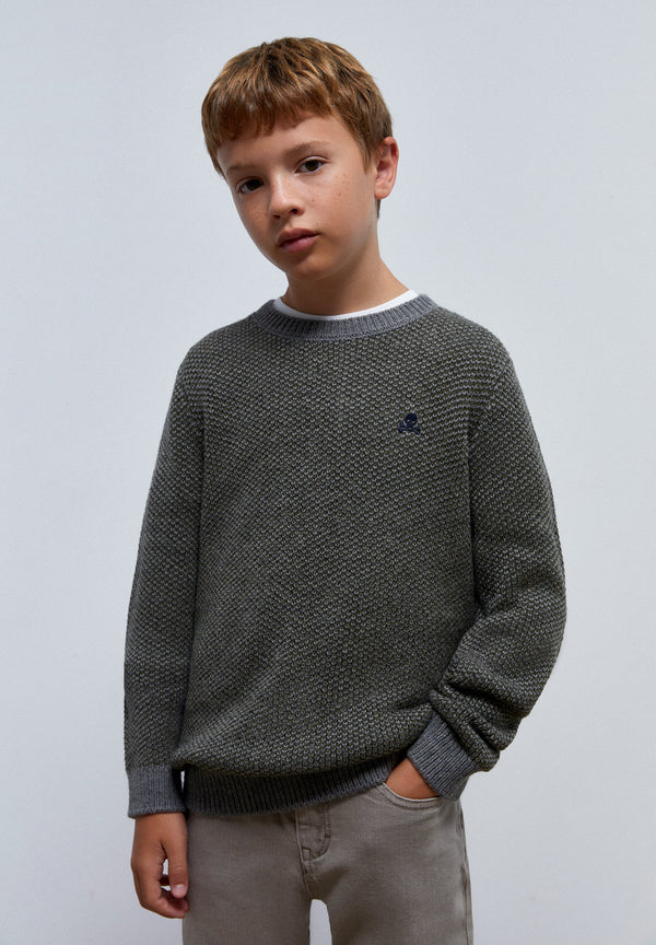 CONTRAST TEXTURED SWEATER