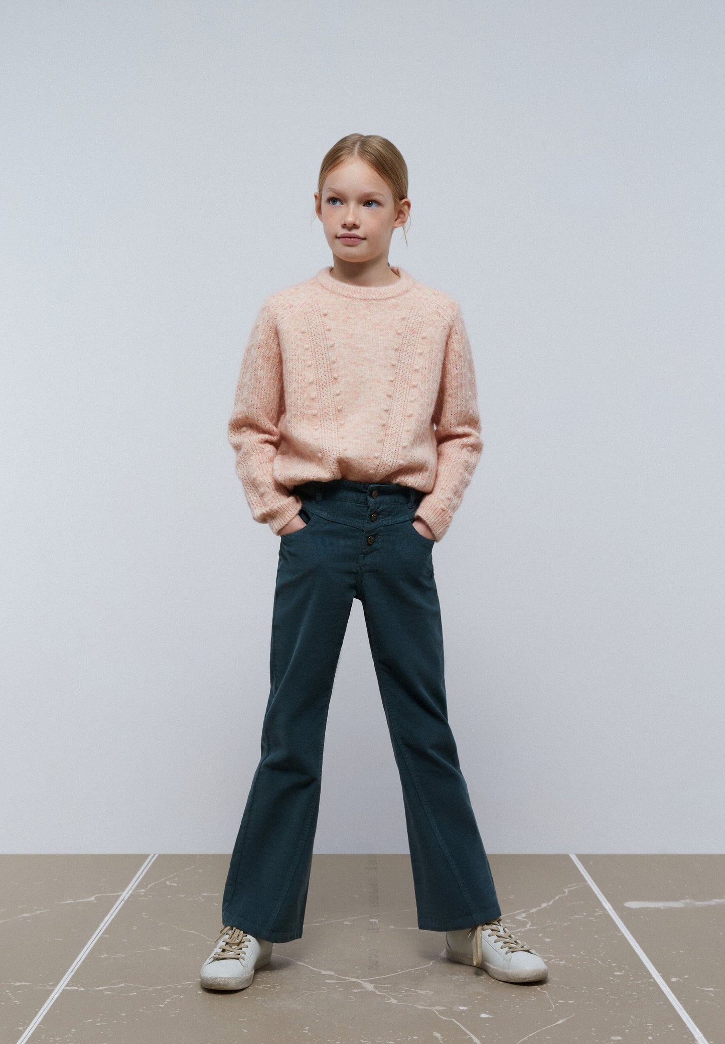 MICRO CORDUROY FLARED TROUSERS