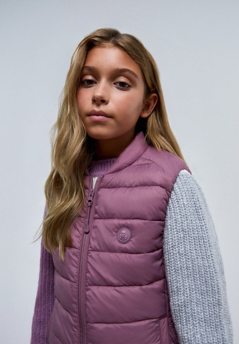 PUFFER VEST WITH SKULL