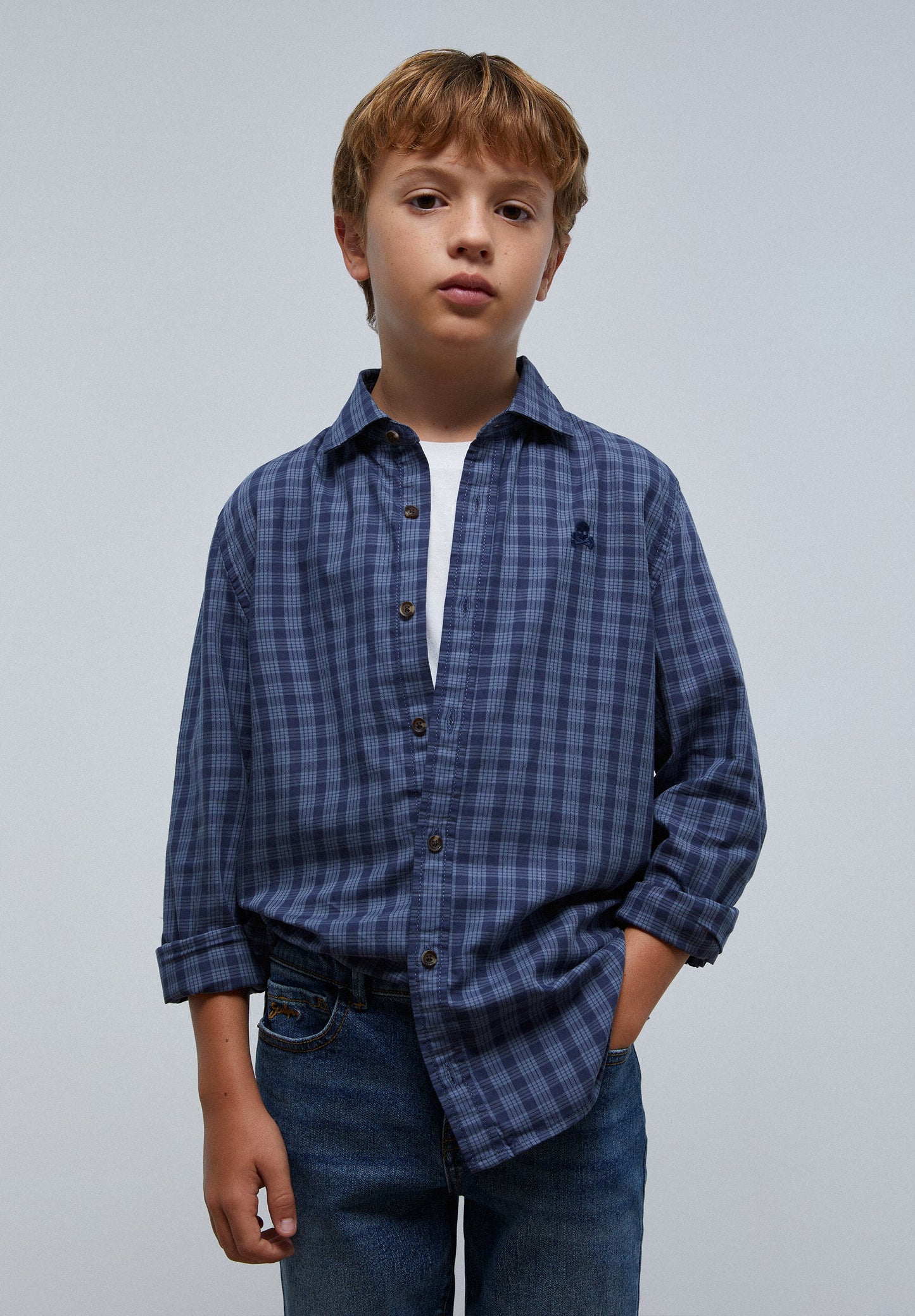 CHECK SHIRT WITH MATCHING SKULL