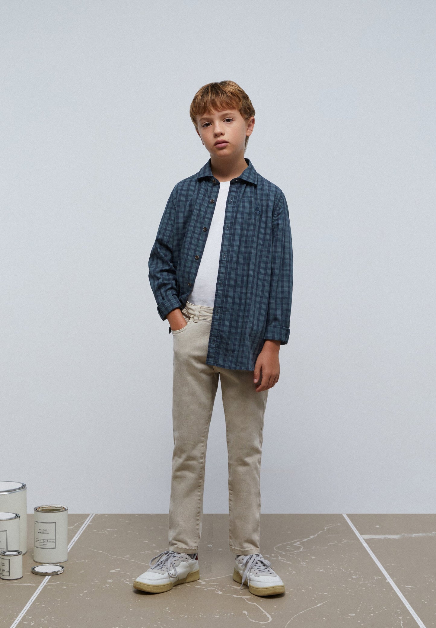 CHECK SHIRT WITH MATCHING SKULL