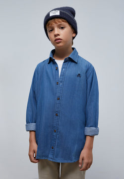 CONTRAST DENIM OXFORD SHIRT