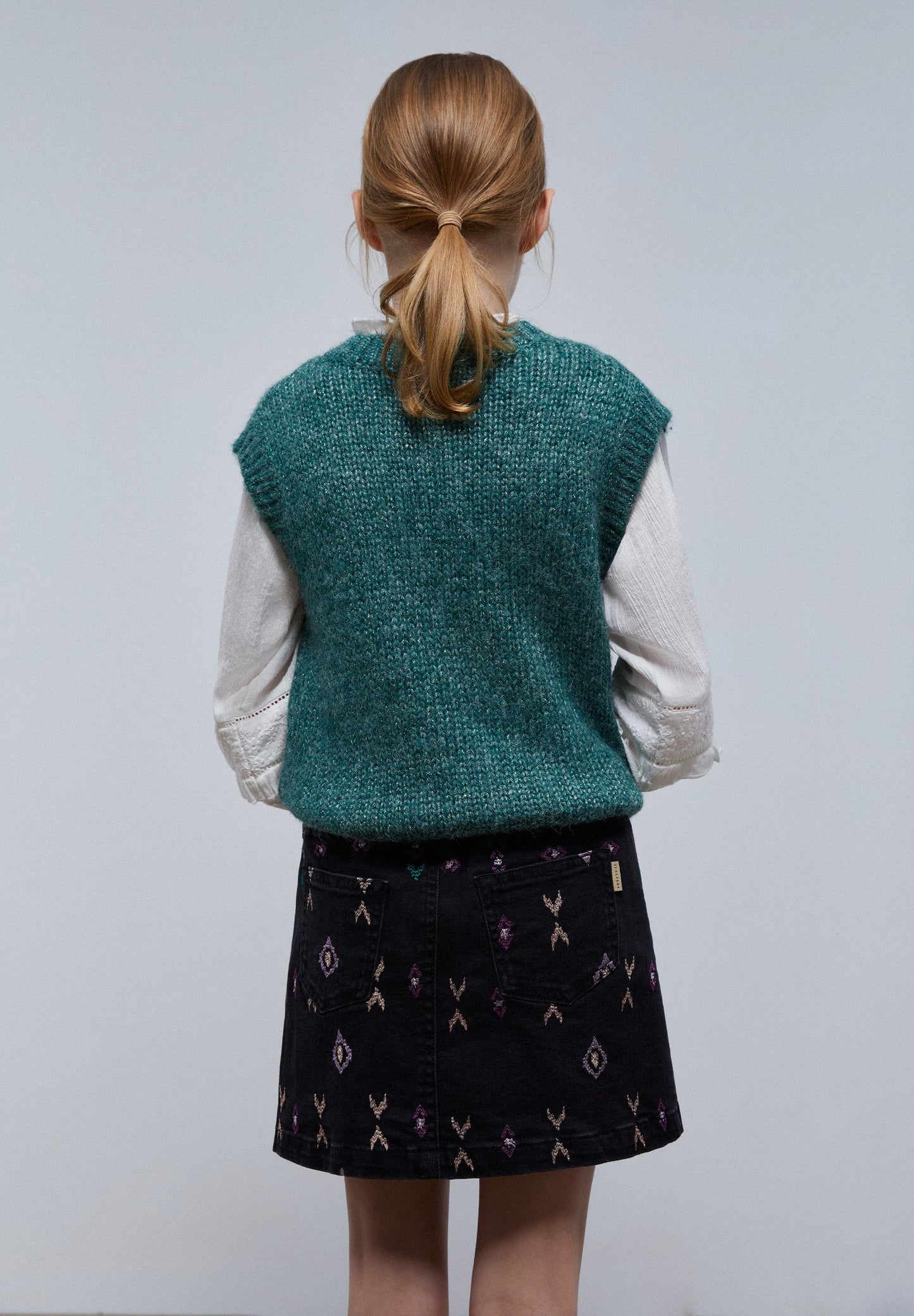 KNIT GILET WITH LUREX DETAIL
