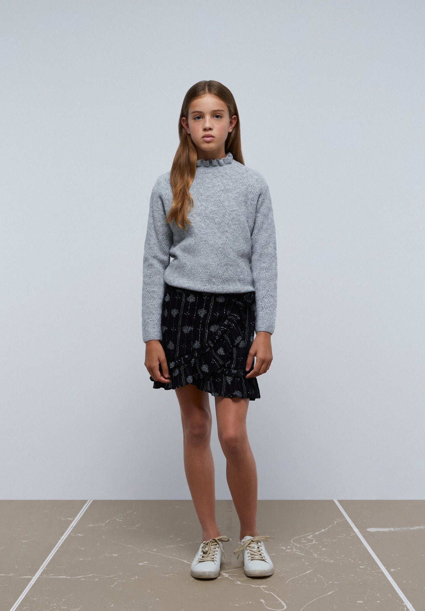 PRINT MINI SKIRT WITH LUREX