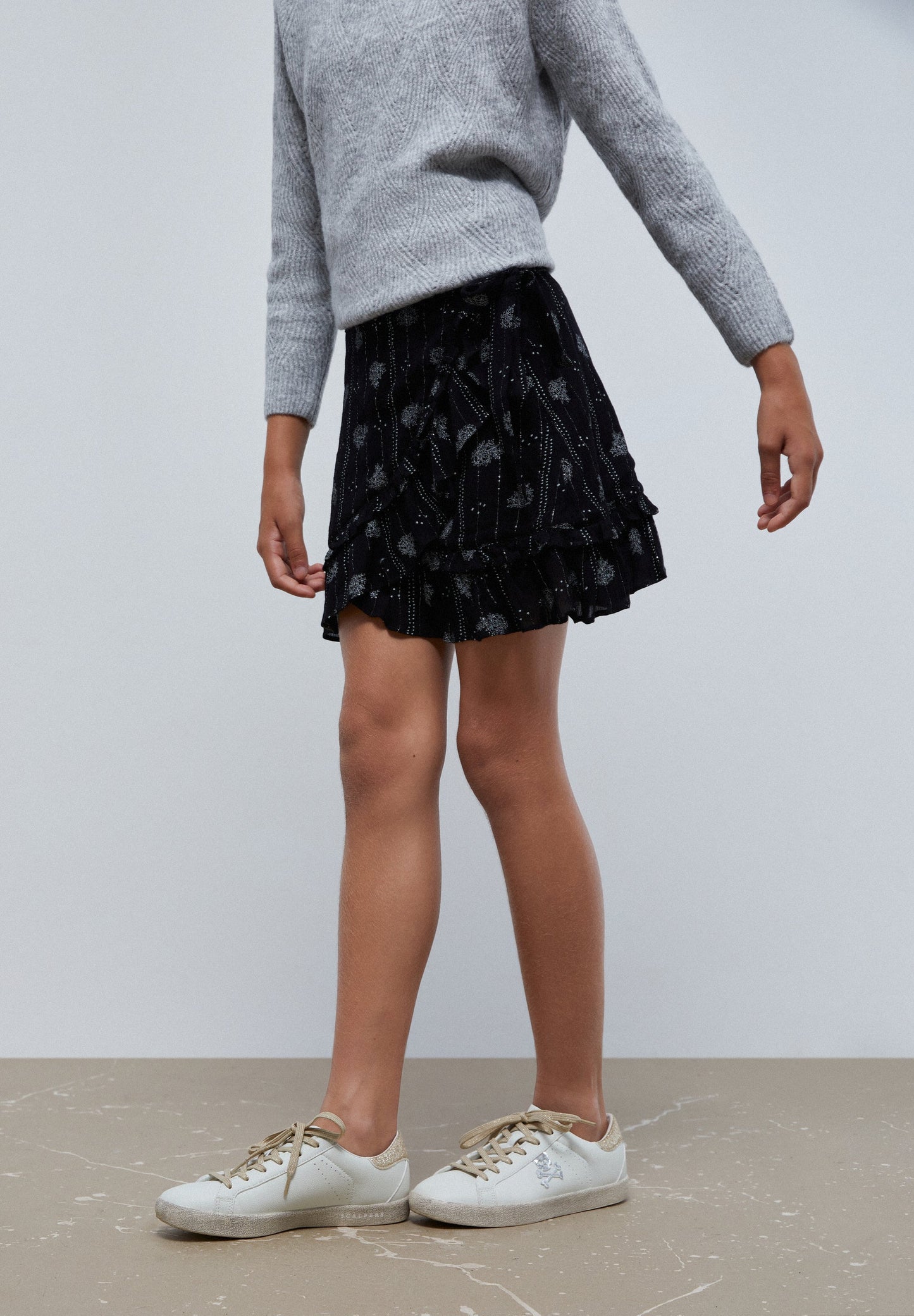 PRINT MINI SKIRT WITH LUREX