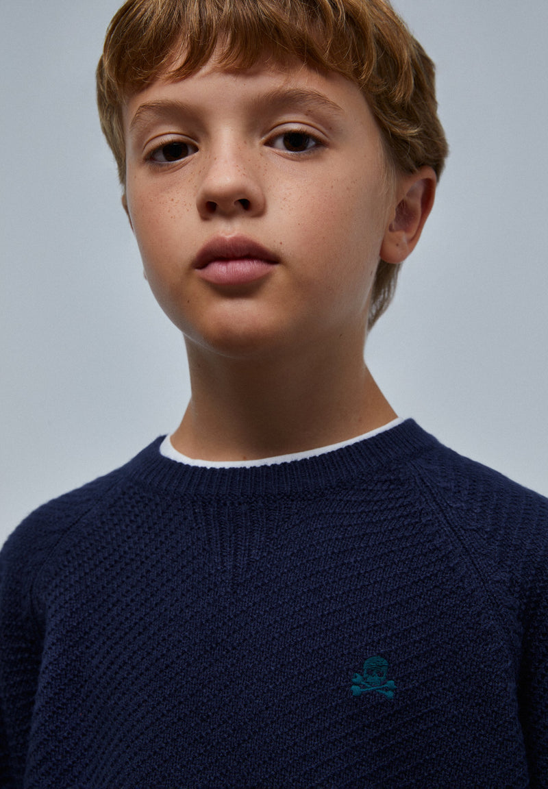 TEXTURED SWEATER WITH RAGLAN SLEEVES