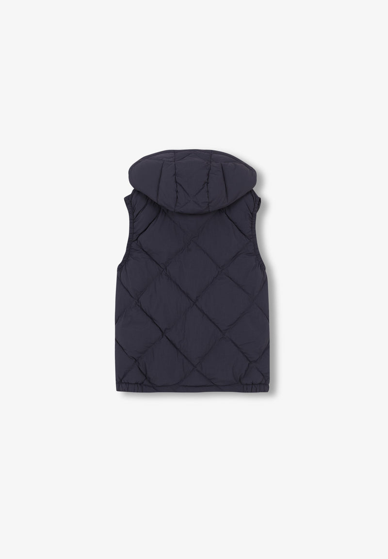 QUILTED GILET WITH HOOD