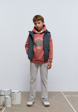 QUILTED GILET WITH HOOD
