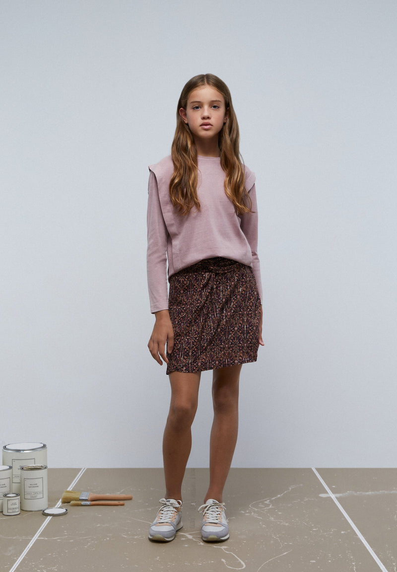 LONG SLEEVE PLEATED T-SHIRT