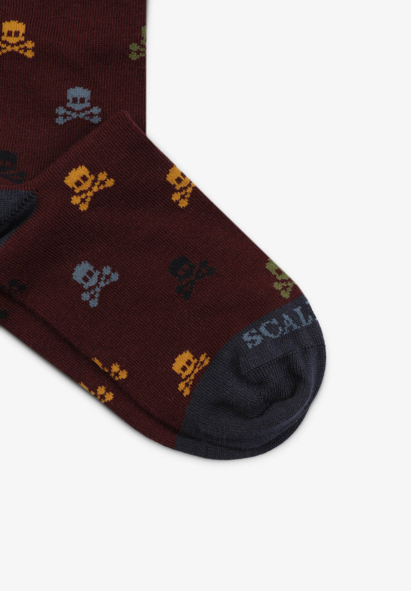 ALL-OVER MULTI-COLOURED SKULL SOCKS