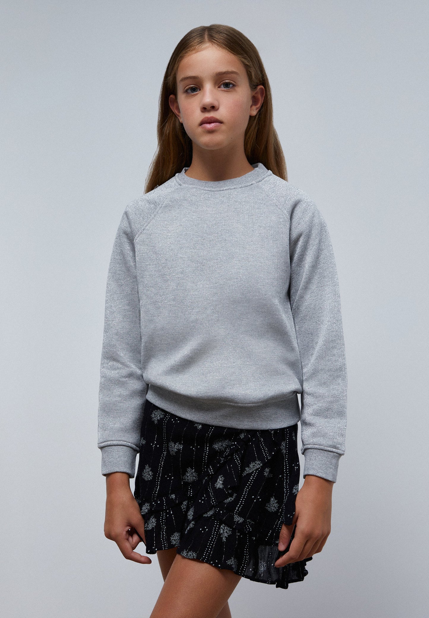 RAGLAN SLEEVE LUREX SWEATSHIRT