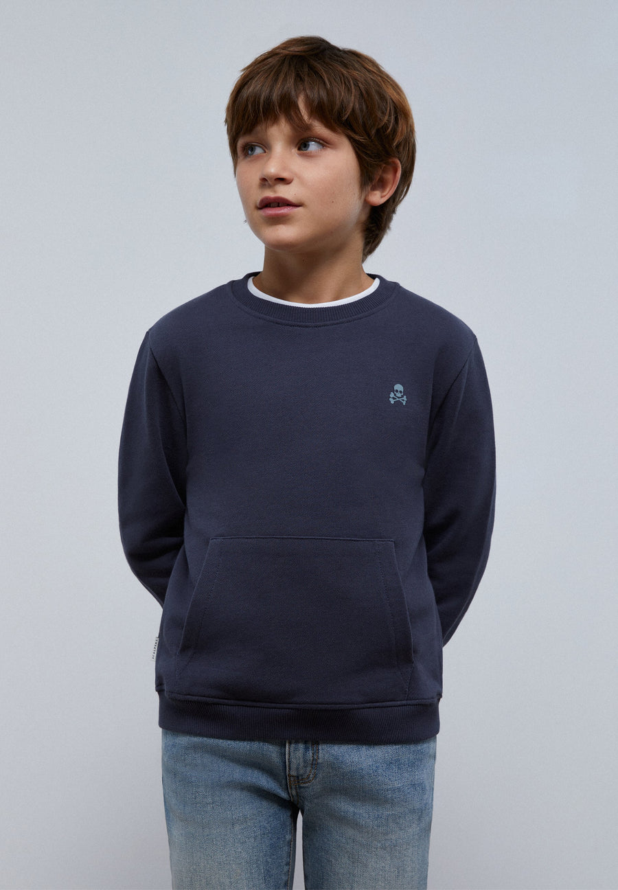 SWEATSHIRT WITH CIRCULAR LOGO PRINT