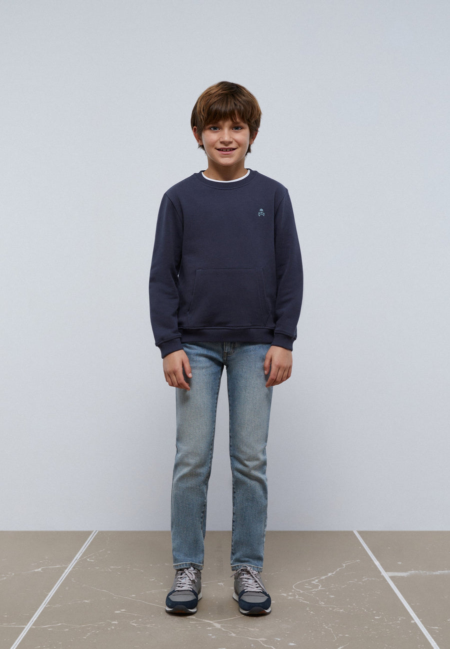 SWEATSHIRT WITH CIRCULAR LOGO PRINT