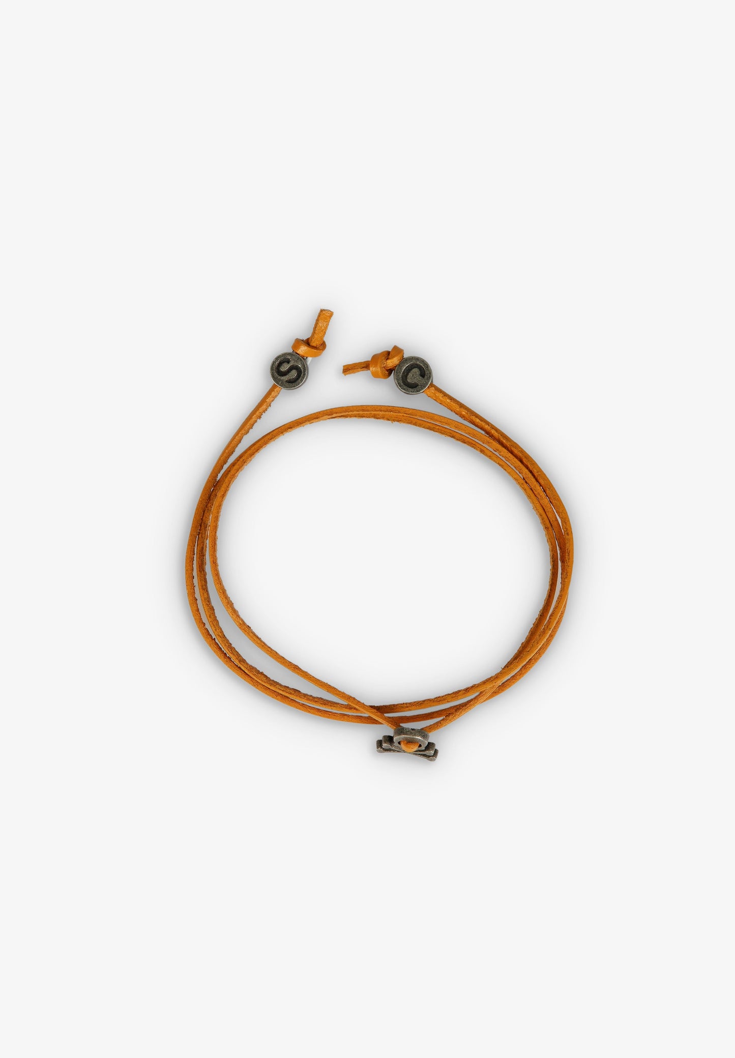 DRAWSTRING LEATHER BRACELET WITH SKULL