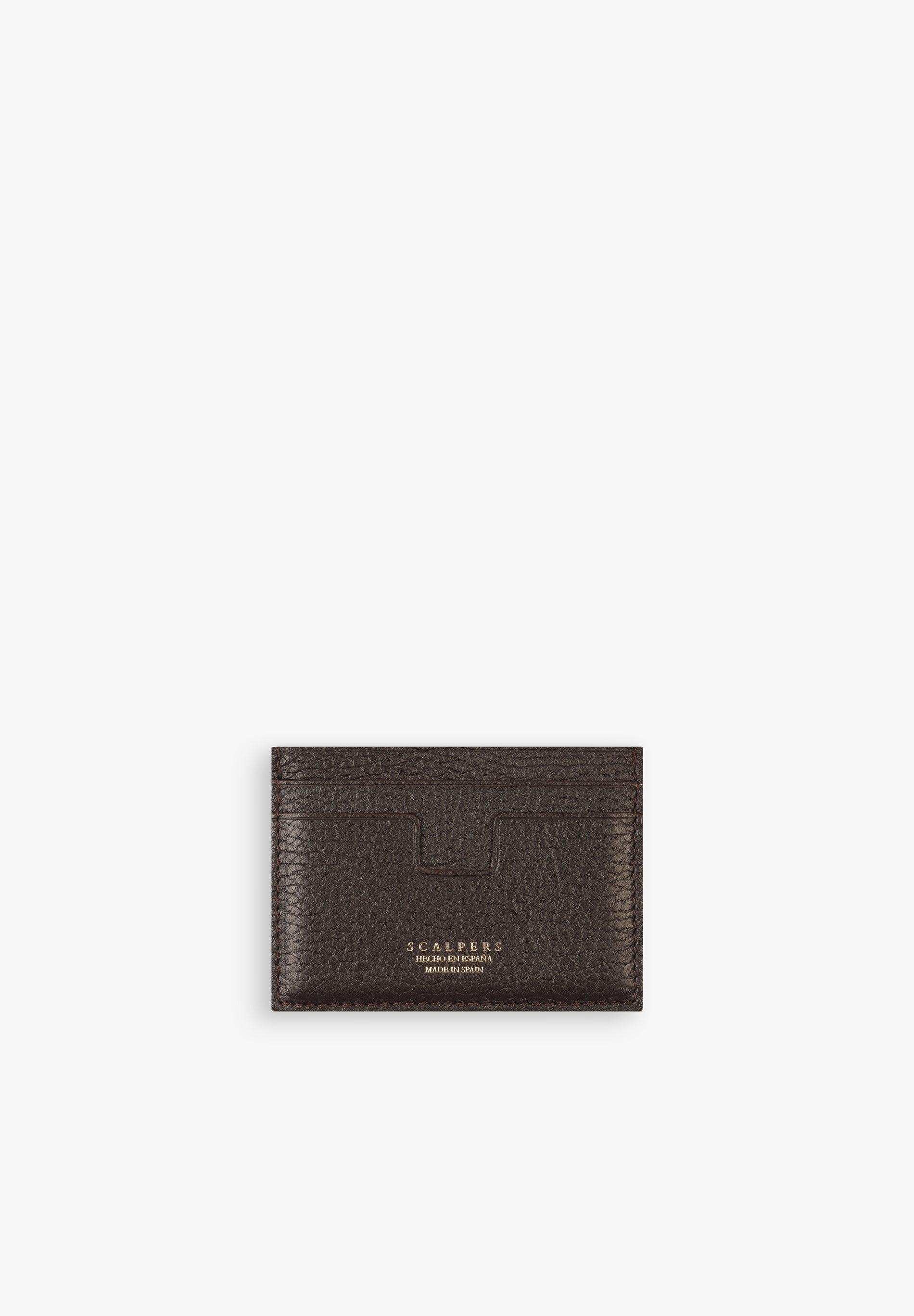 CONTRAST EMBOSSED LEATHER CARD HOLDER