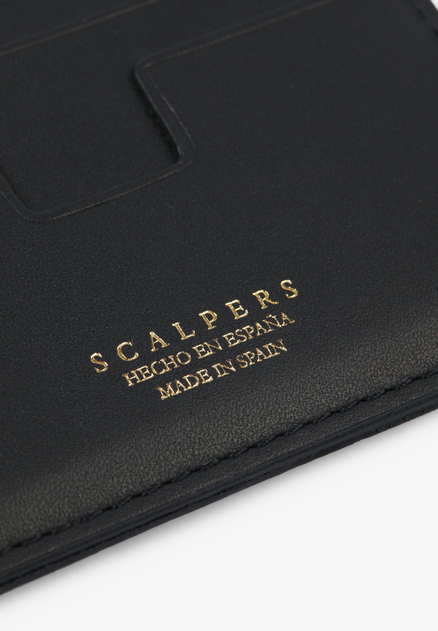 CONTRAST EMBOSSED LEATHER CARD HOLDER