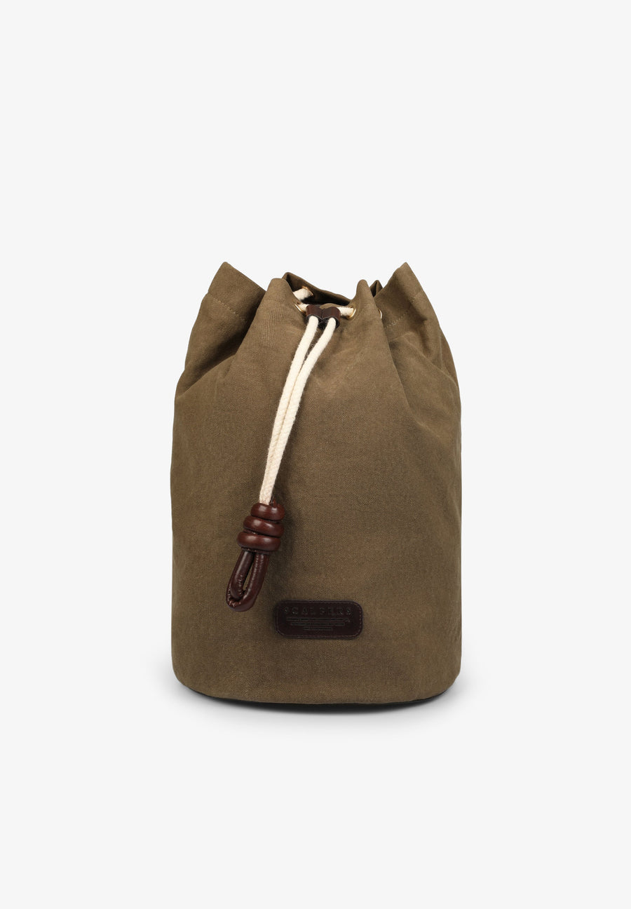 BACKPACK BAG WITH LEATHER DETAILS