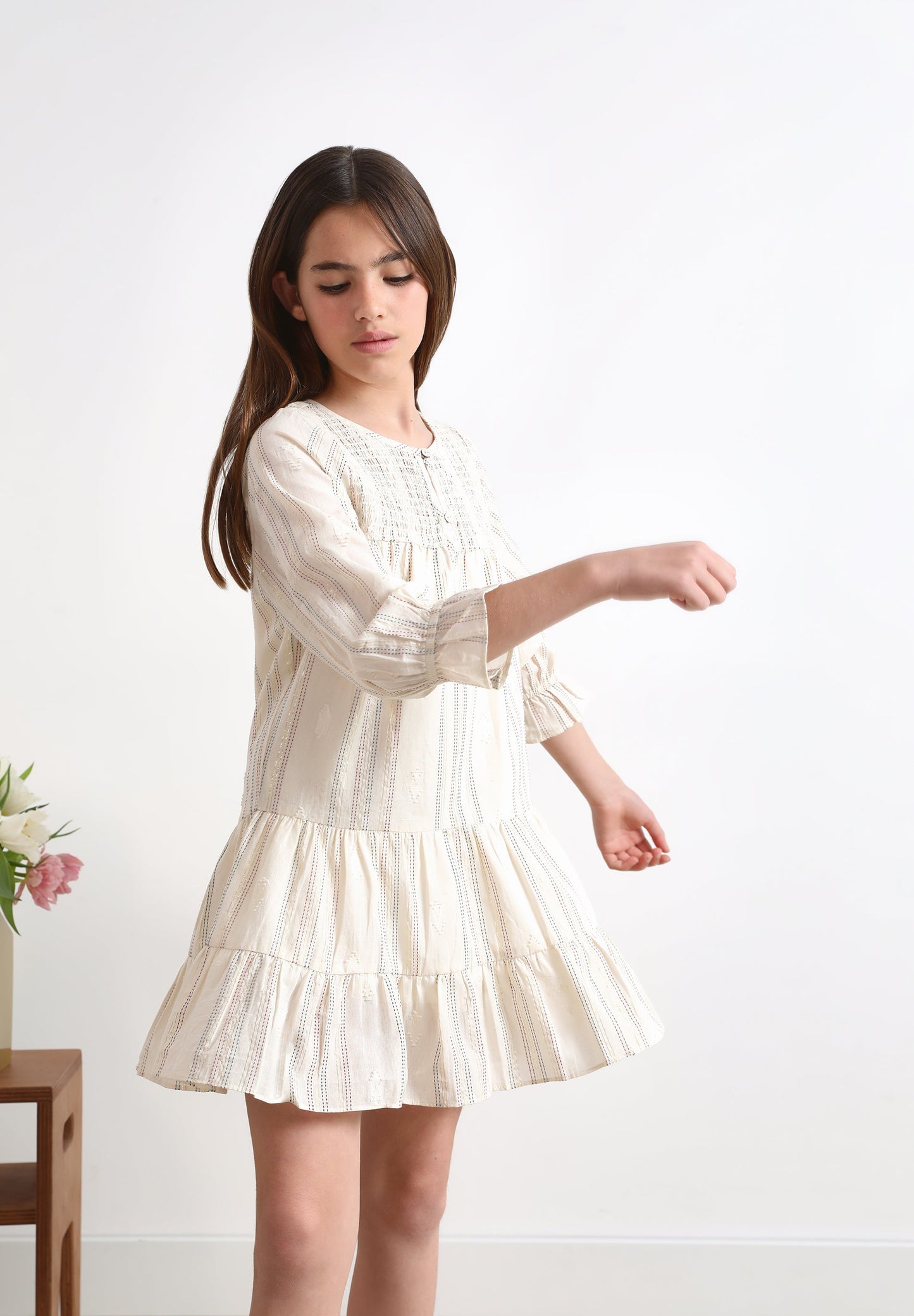 SMOCKED MINI DRESS