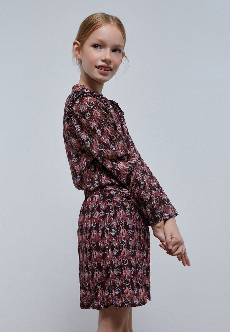 PRINT BLOUSE WITH FRILL