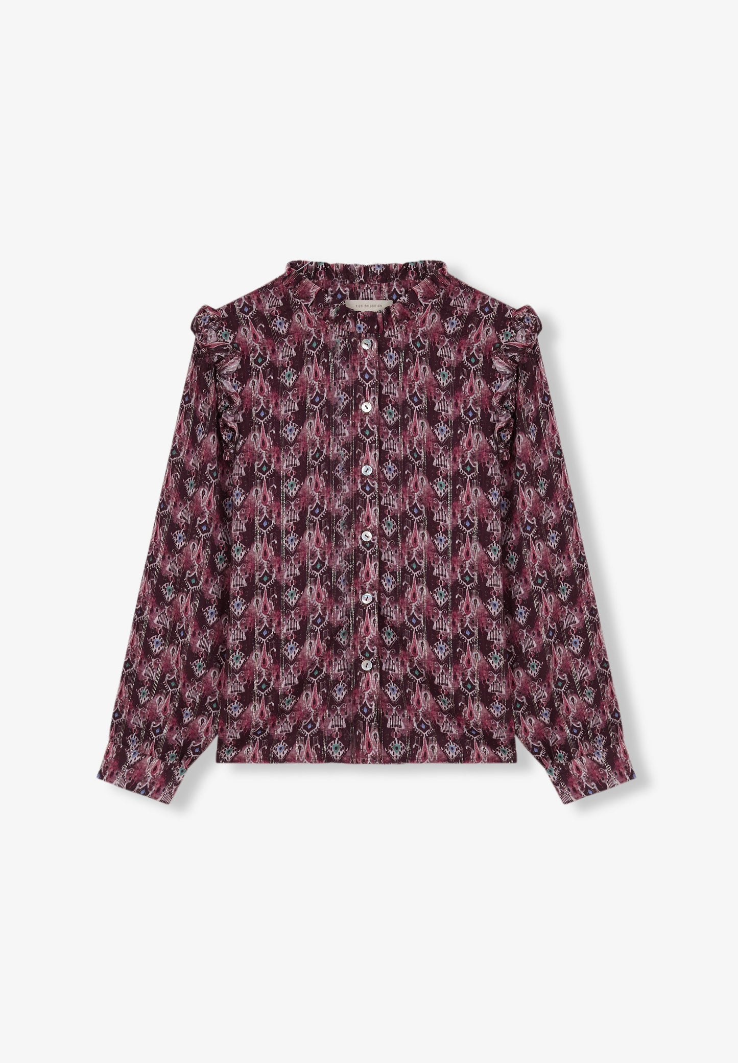 PRINT BLOUSE WITH FRILL