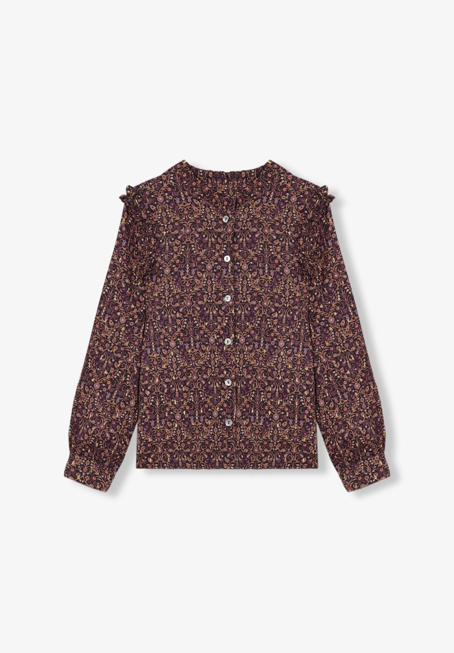 PRINT BLOUSE WITH FRILL