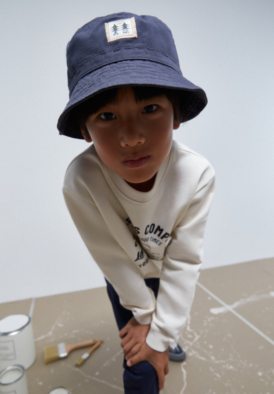SWEATSHIRT WITH PRINT AND EMBROIDERY