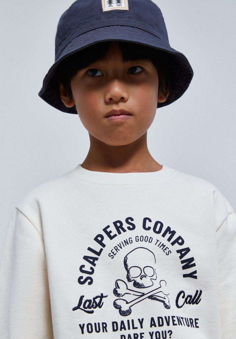SWEATSHIRT WITH PRINT AND EMBROIDERY