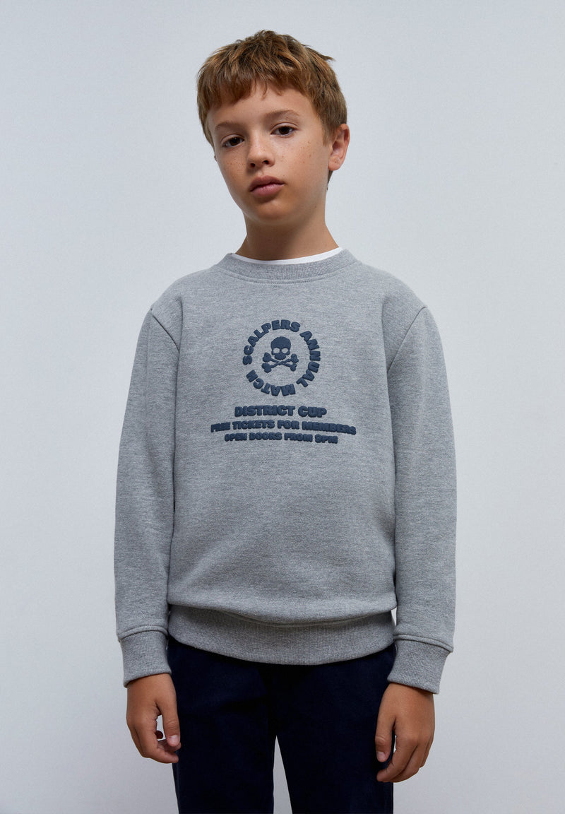 SWEATSHIRT WITH EMBOSSED FRONT PRINT