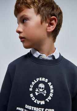SWEATSHIRT WITH EMBOSSED FRONT PRINT