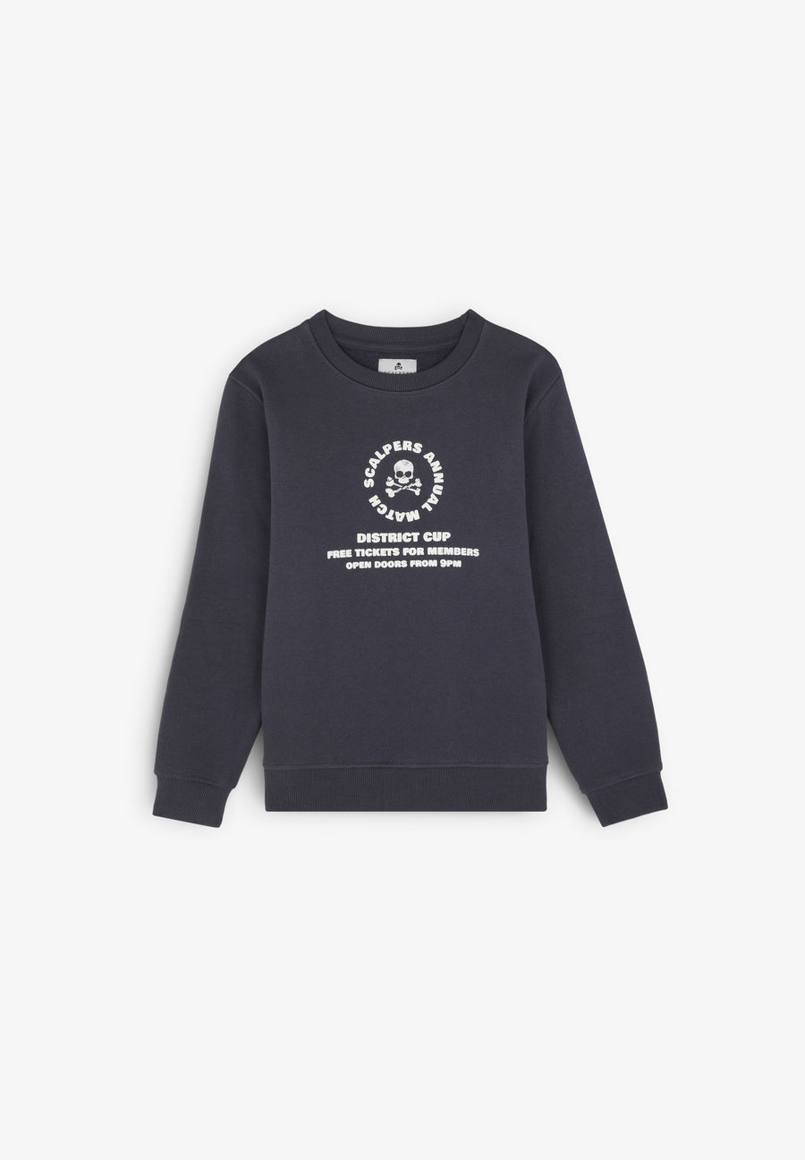 SWEATSHIRT WITH EMBOSSED FRONT PRINT