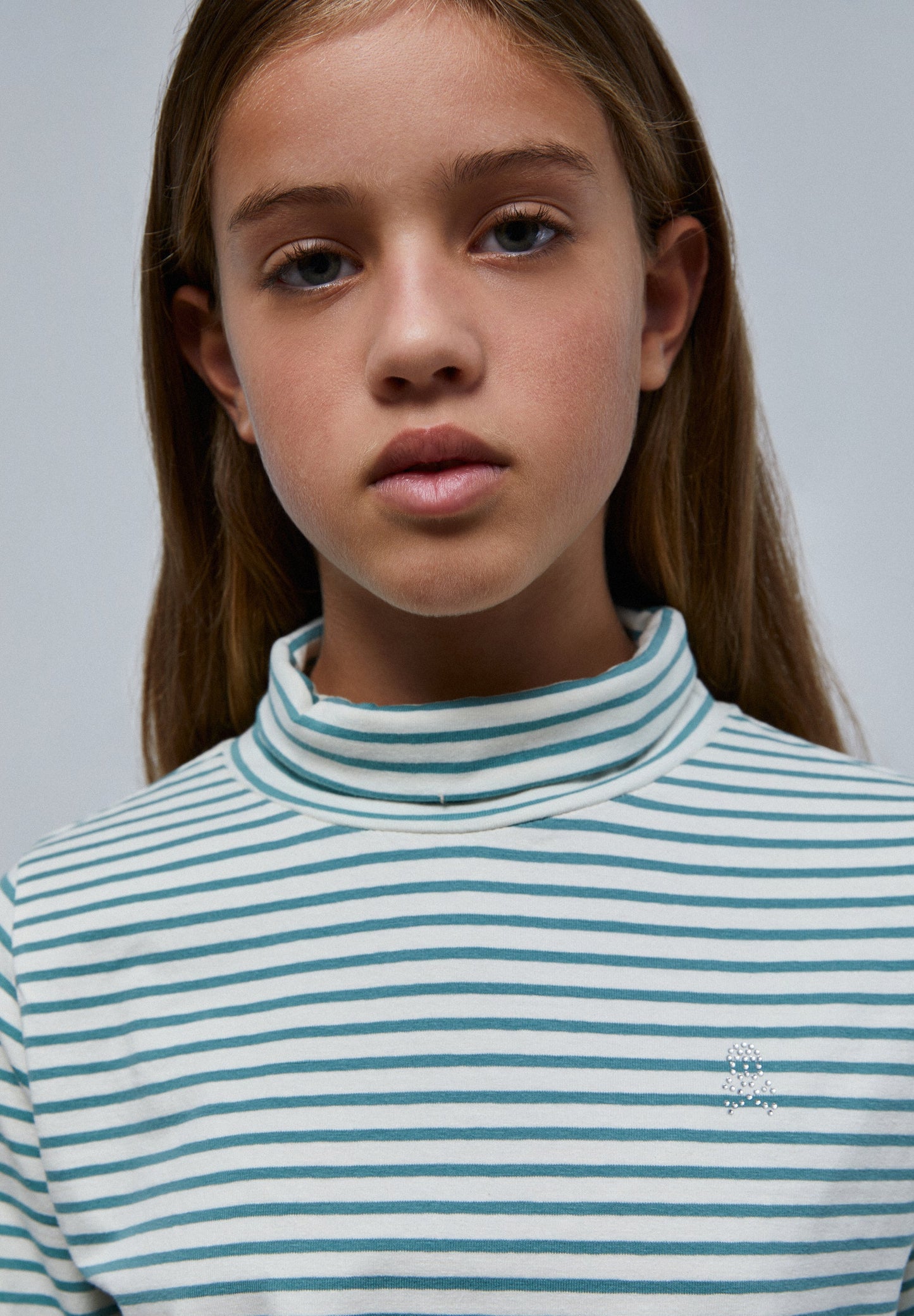 STRIPE HIGH NECK T-SHIRT