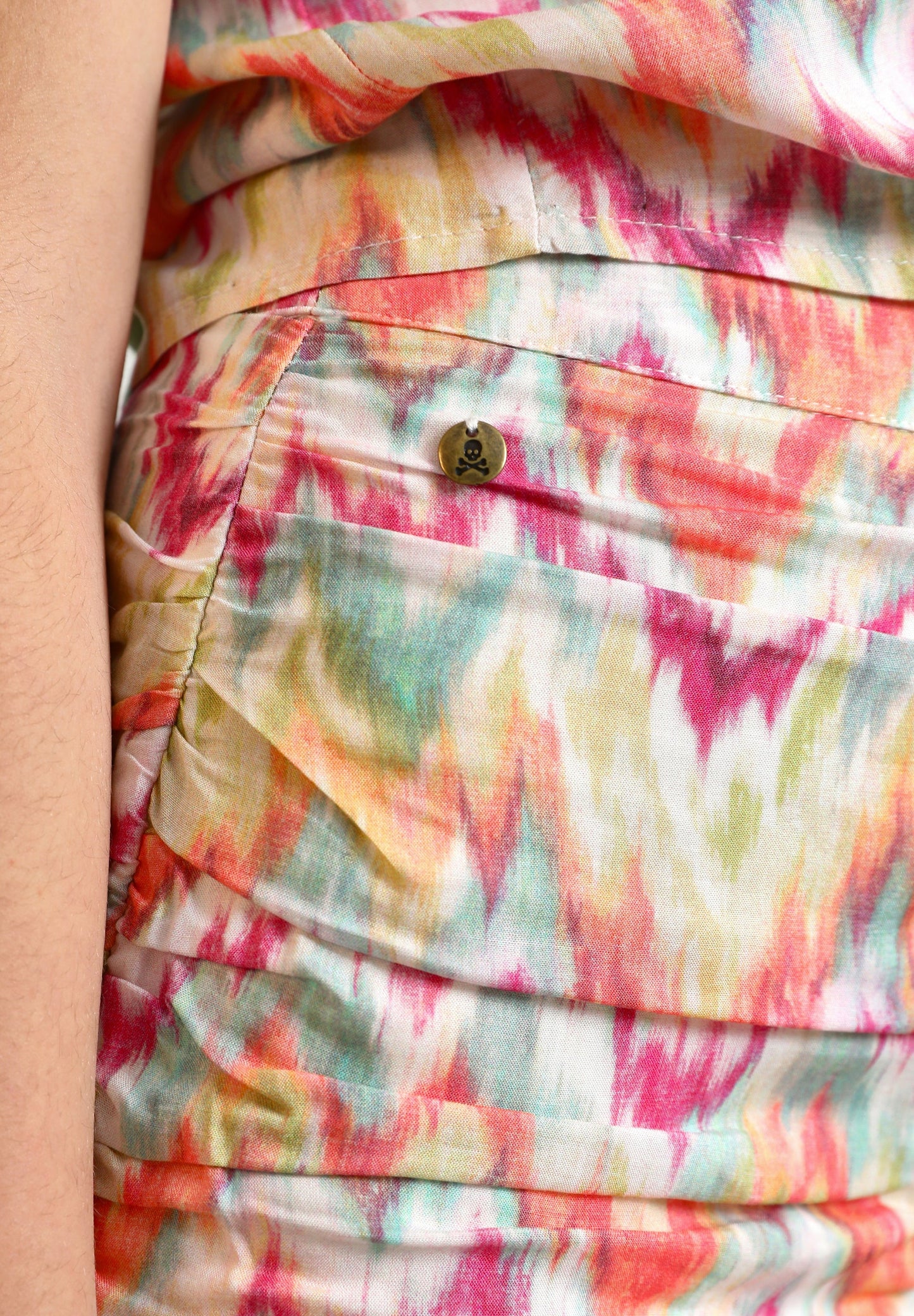 IKAT MINI SKIRT WITH RUFFLES