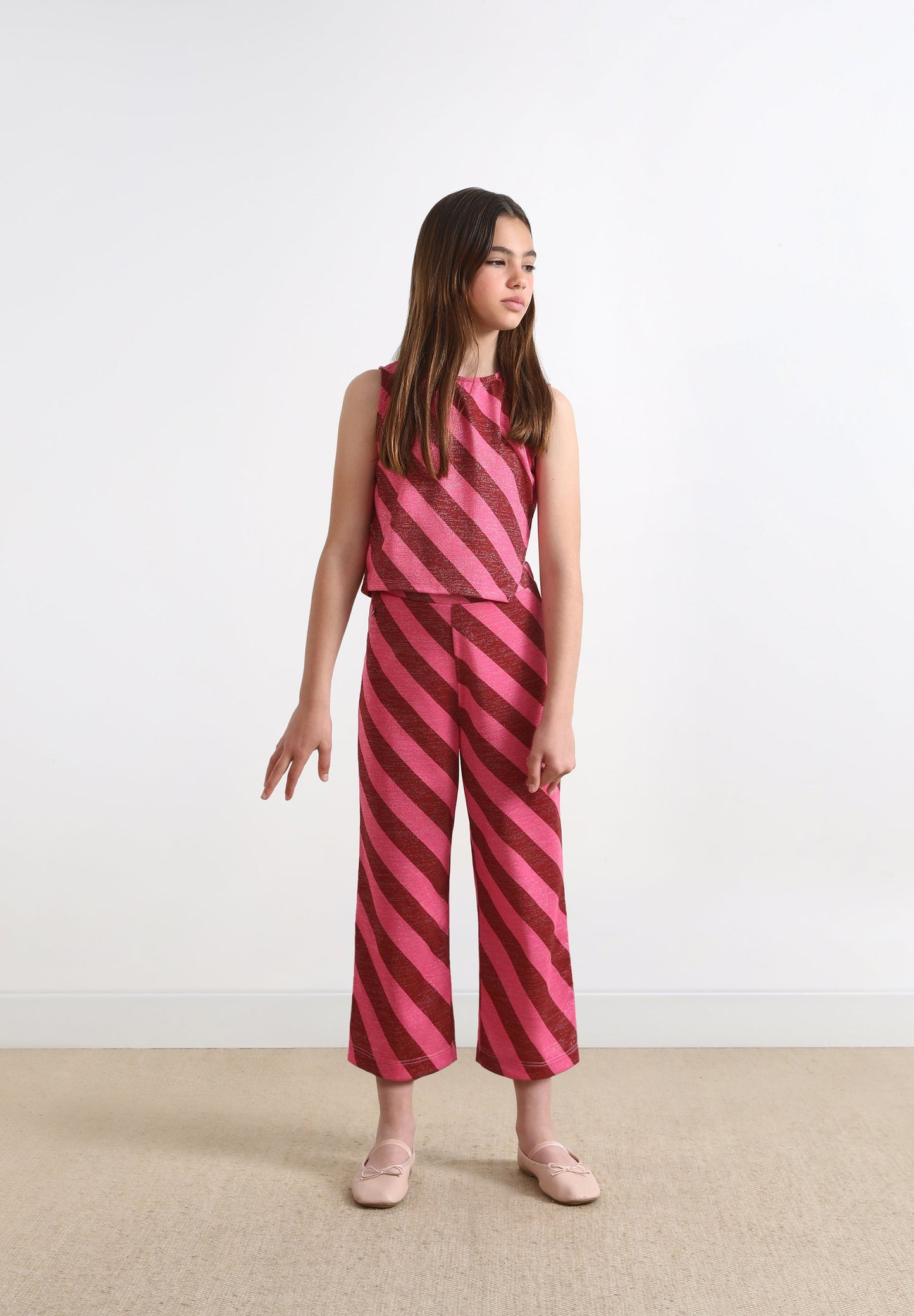 STRIPED LUREX TROUSERS