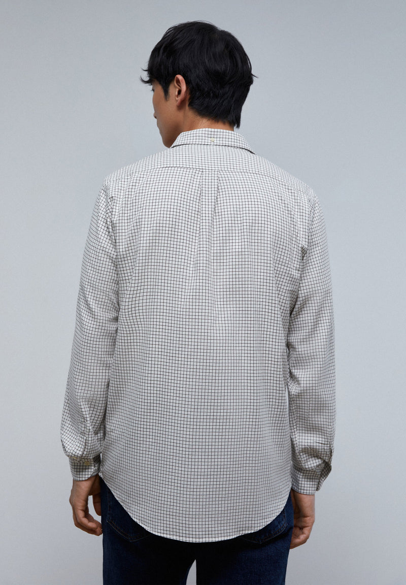 CHECKED SHIRT WITH CONTRAST SKULL