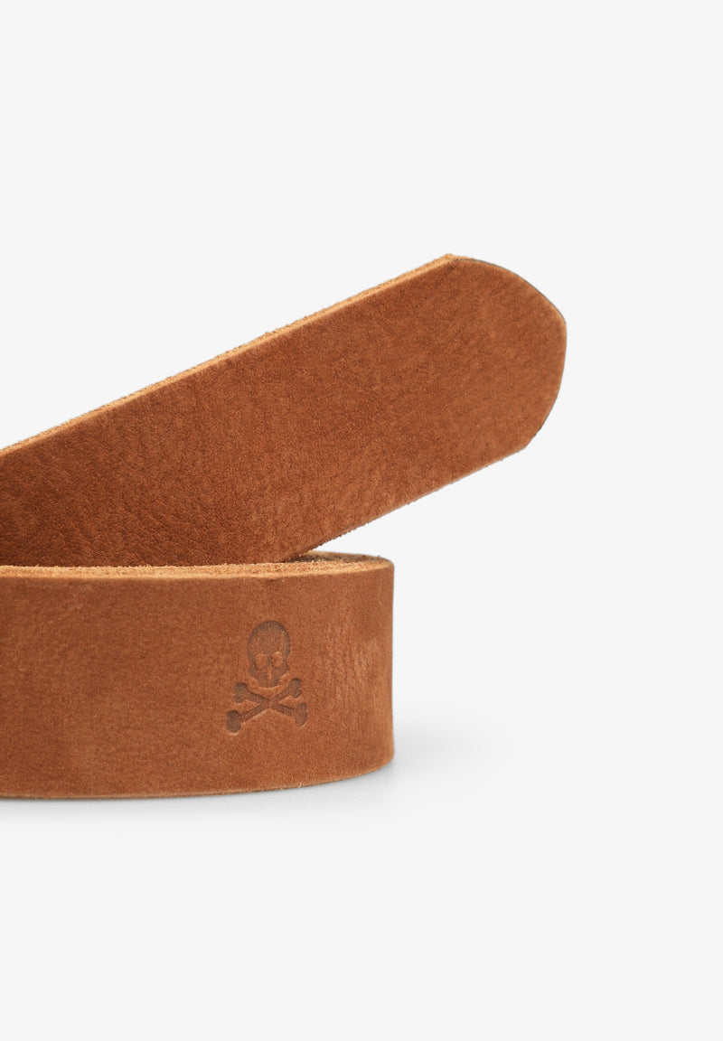 SOFT LEATHER BELT WITH SKULL