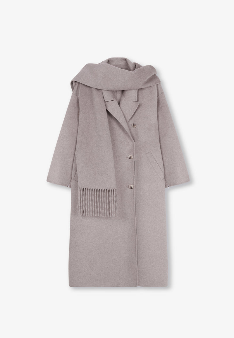 WOOL COAT WITH SCARF