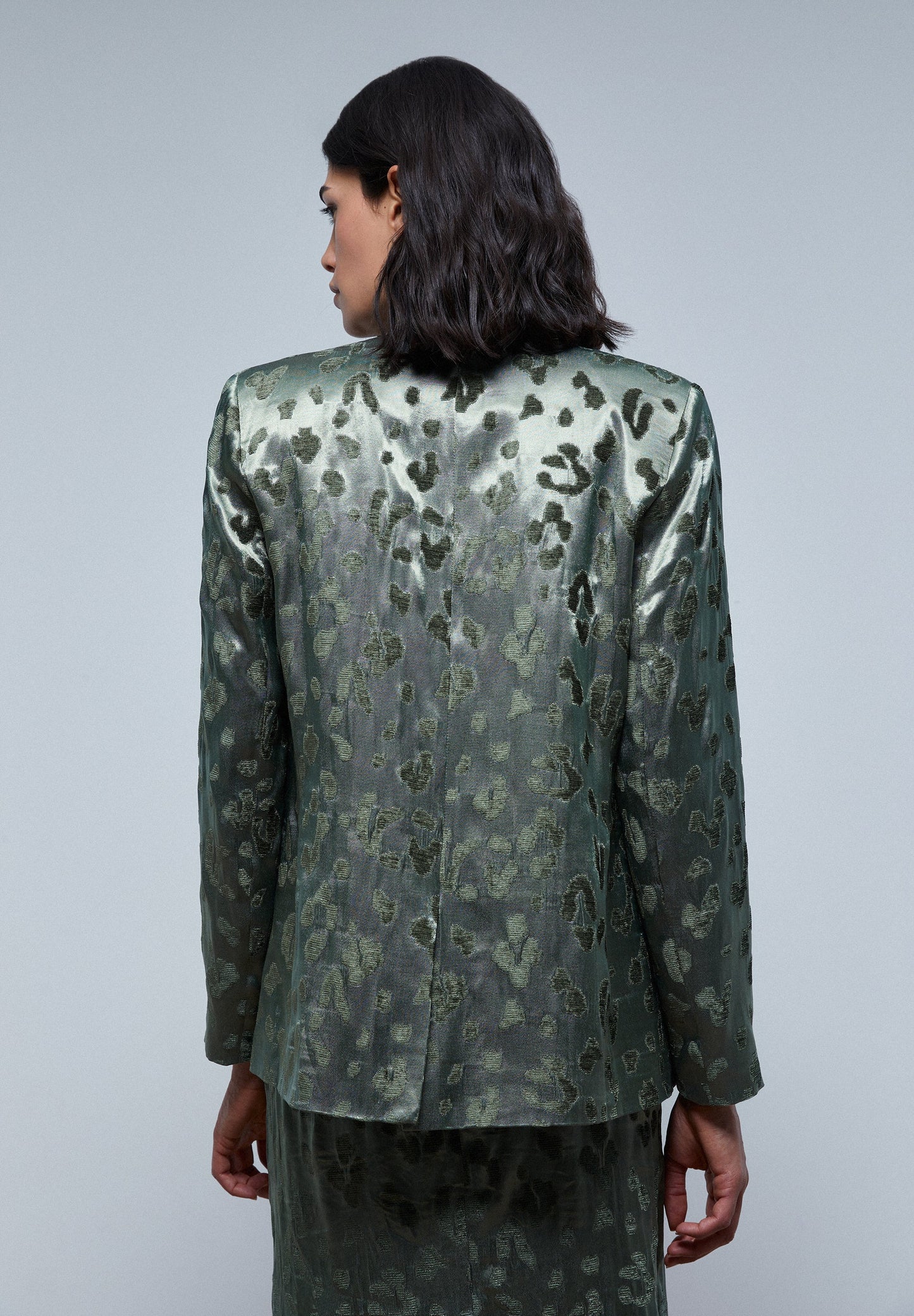 ANIMAL PRINT VELVET BLAZER