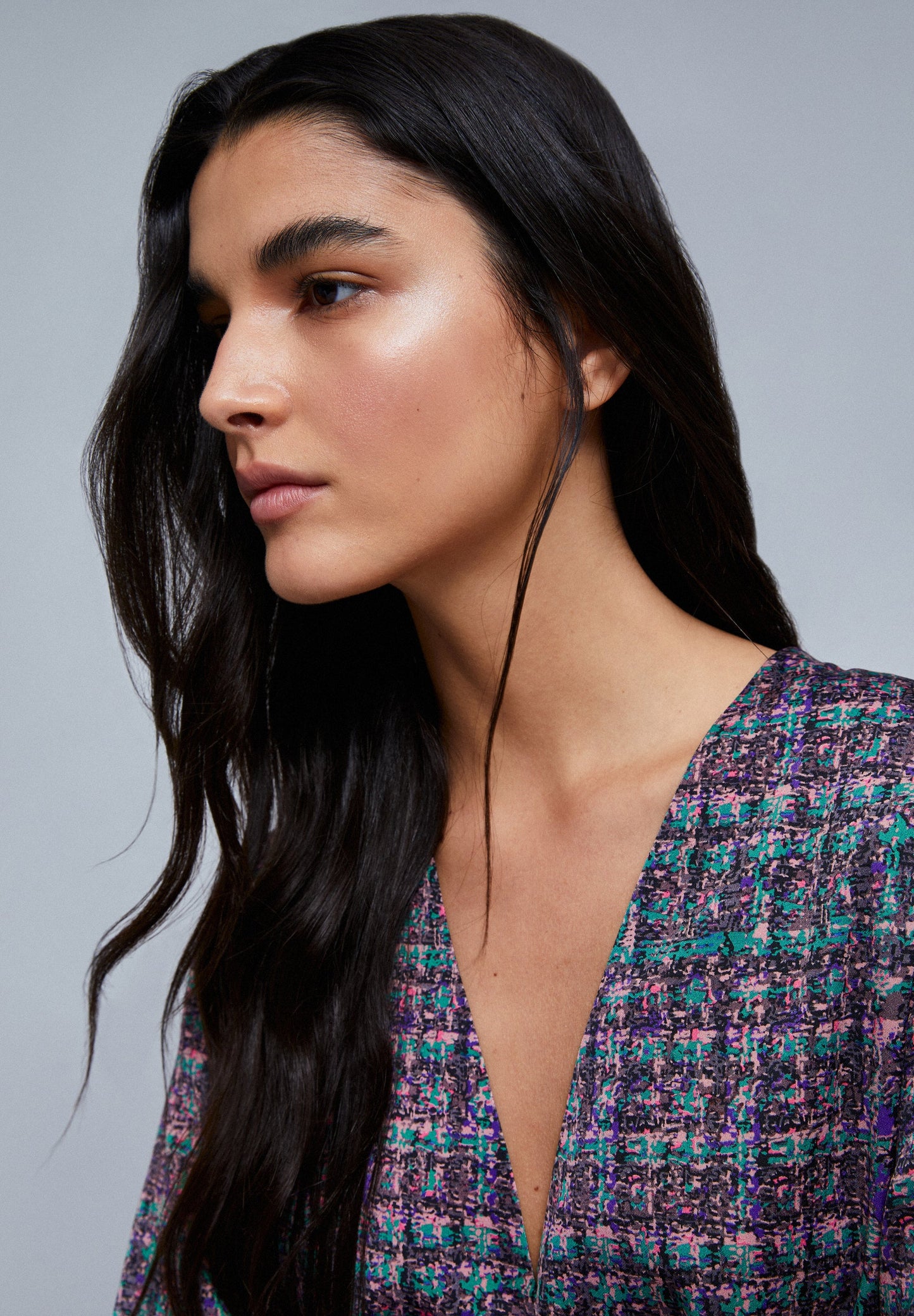 CHECK BLAZER WITH BOW