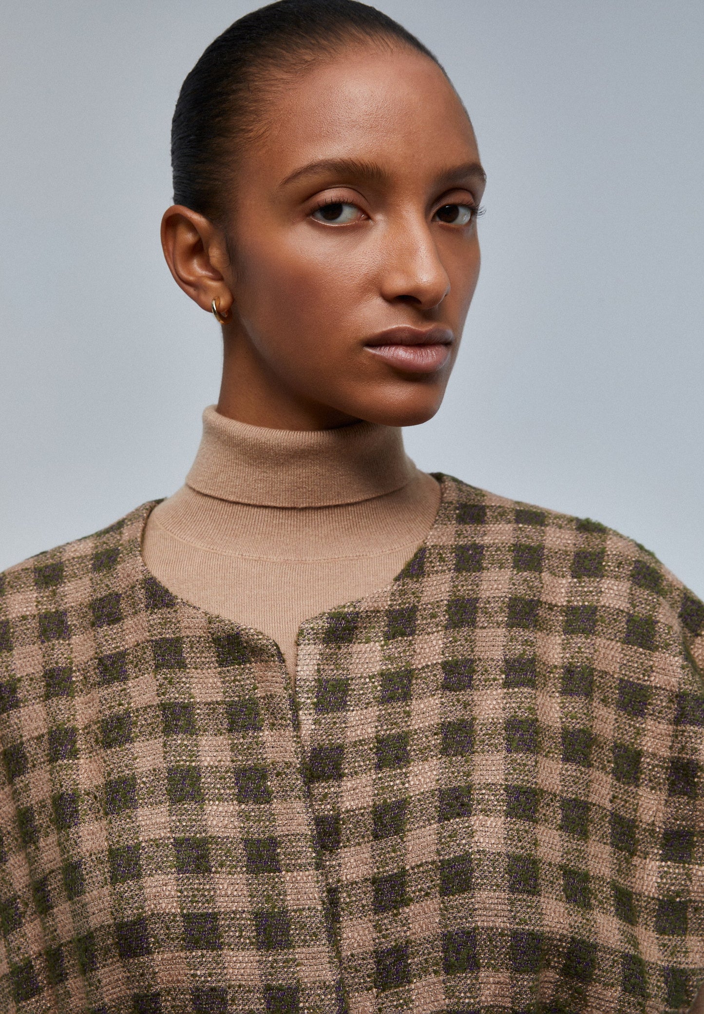 CHECK GILET WITH BOW