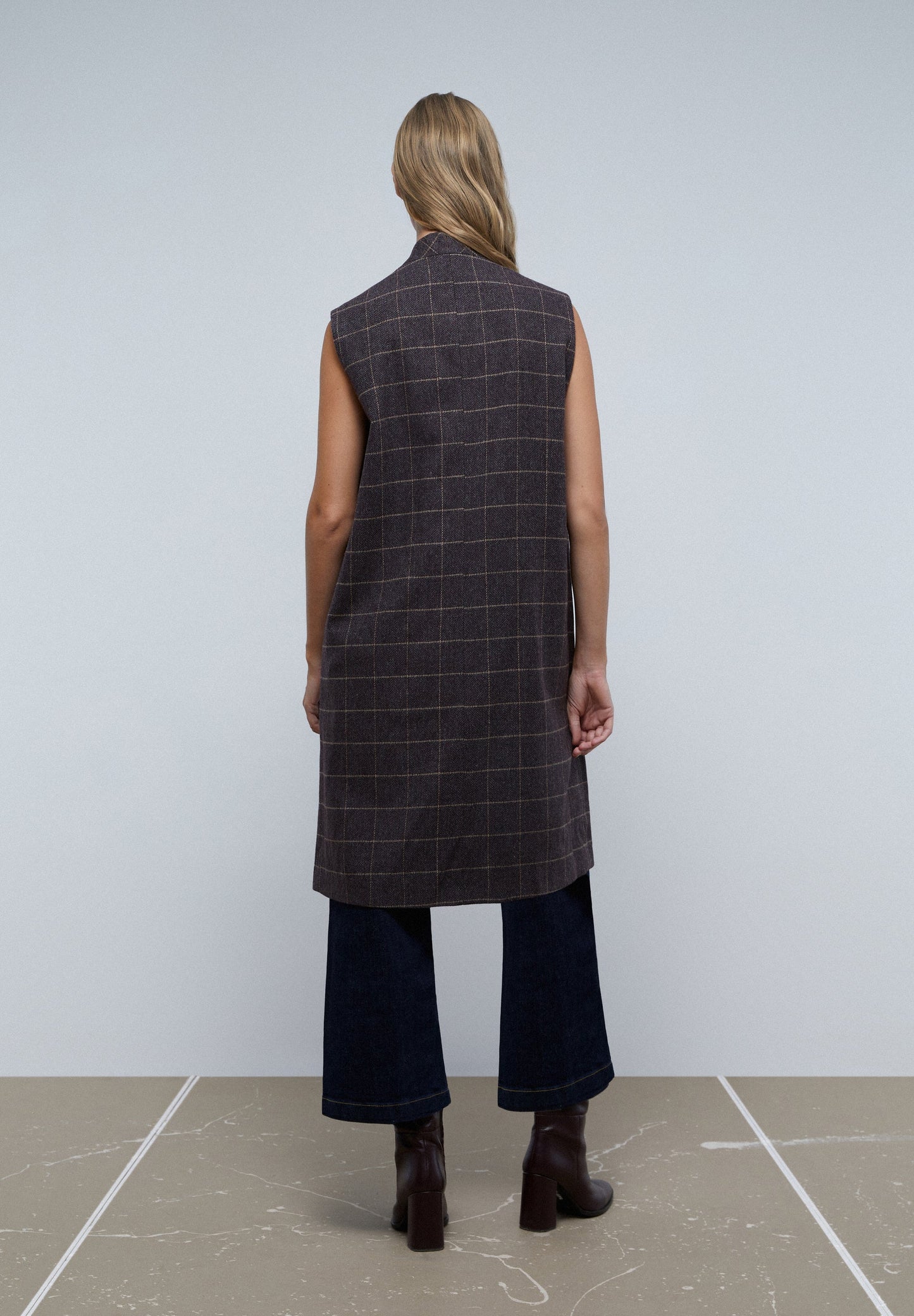 LONG CHECKED WAISTCOAT