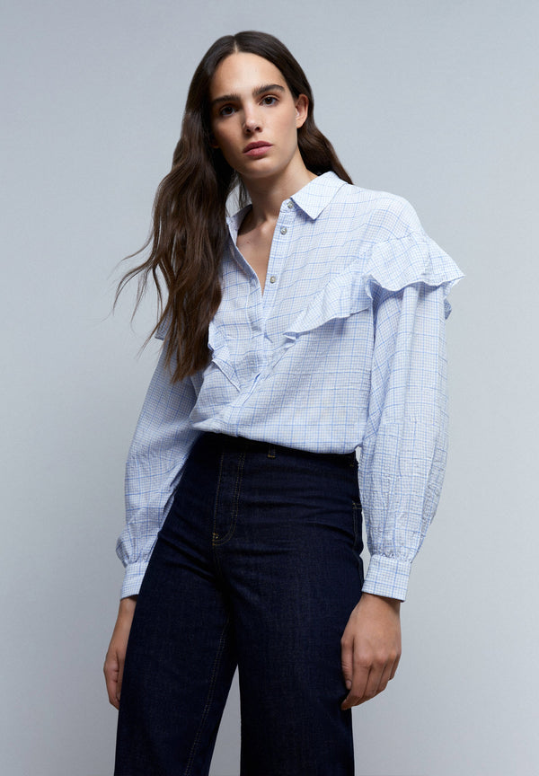SHIRT WITH FRILL ON THE YOKE