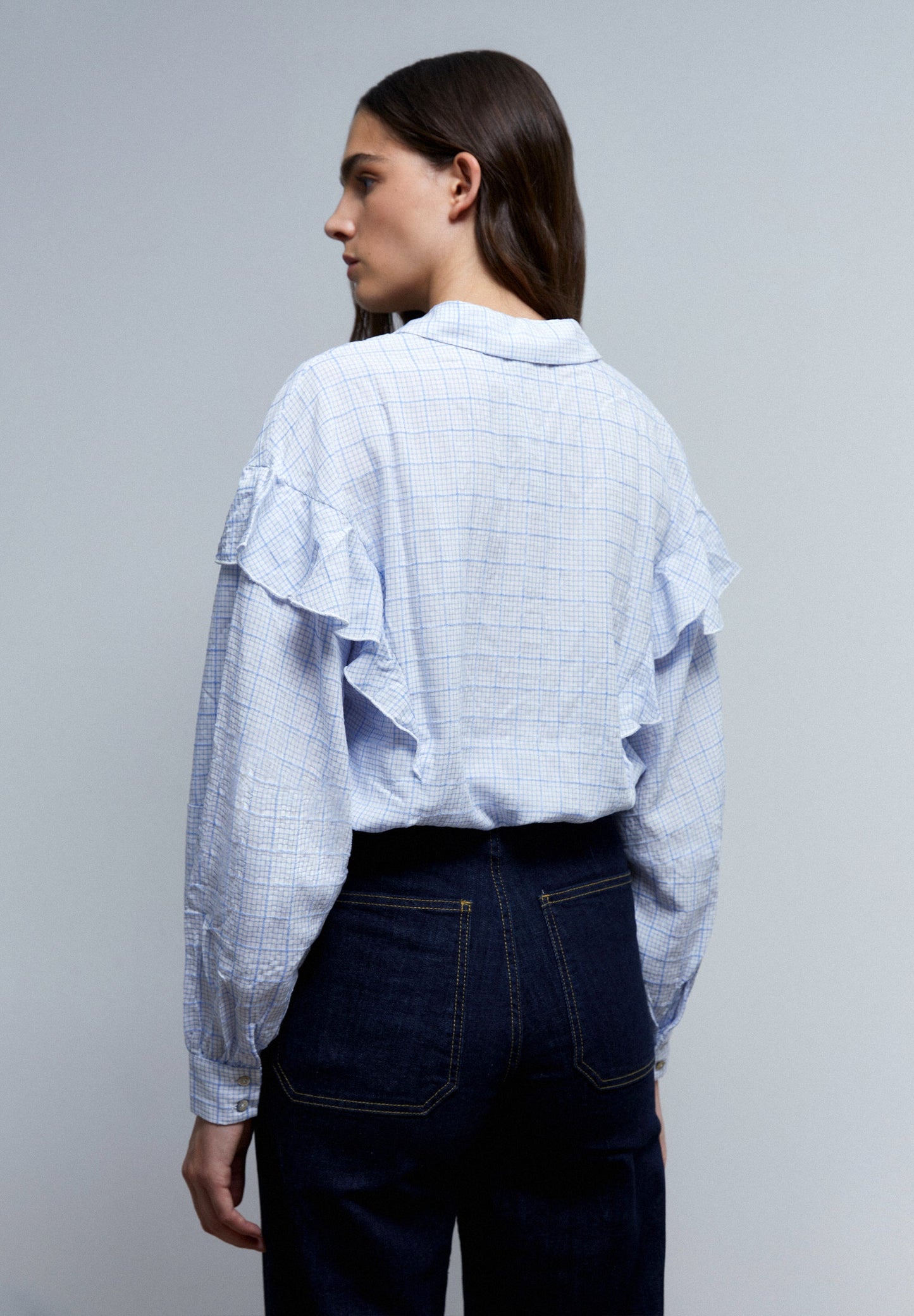 SHIRT WITH FRILL ON THE YOKE