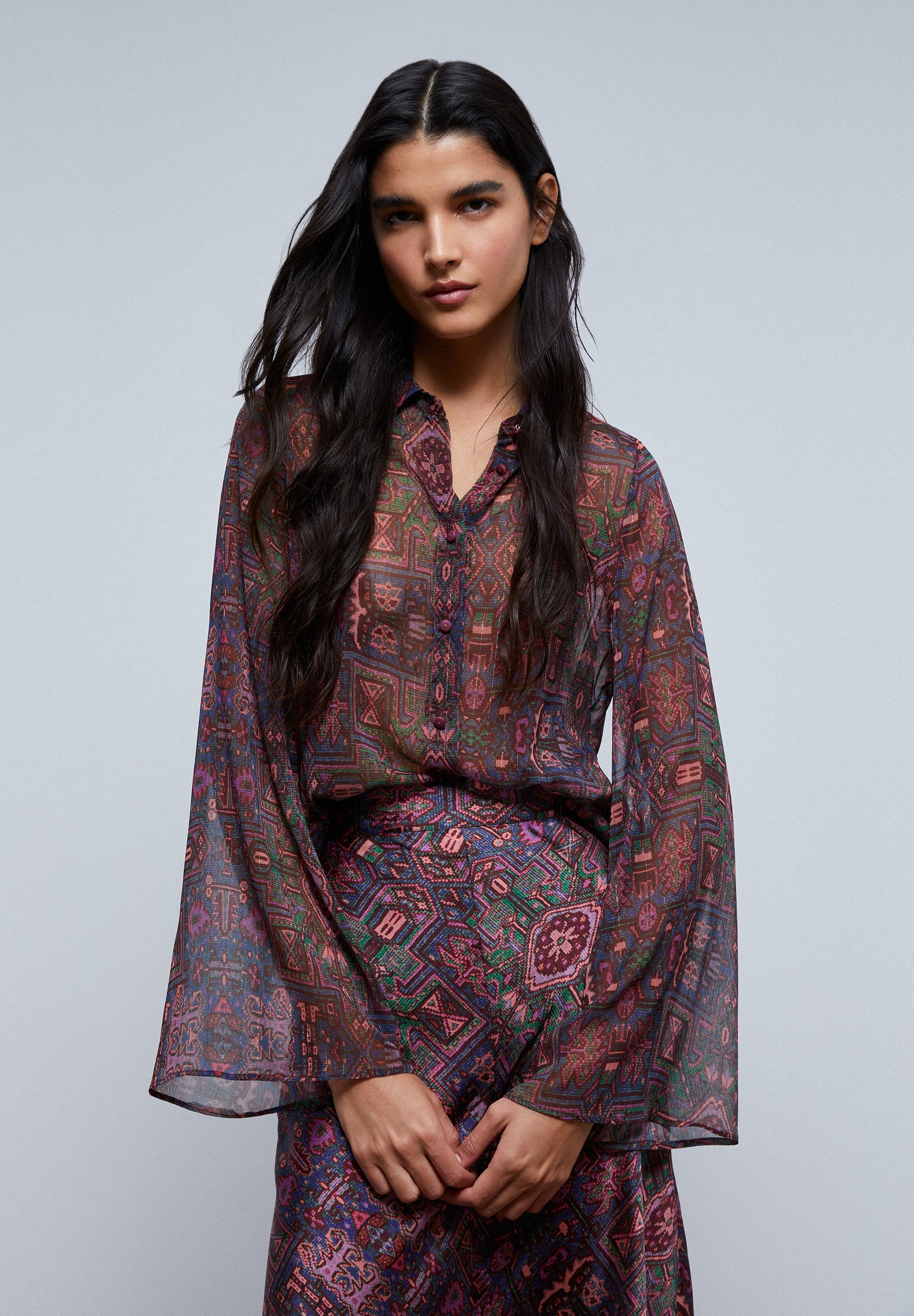 ETHNIC LUREX SHIRT