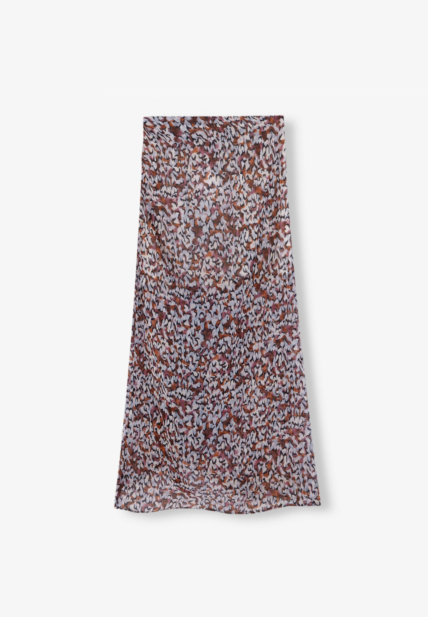 DRAPED PRINTED MIDI SKIRT