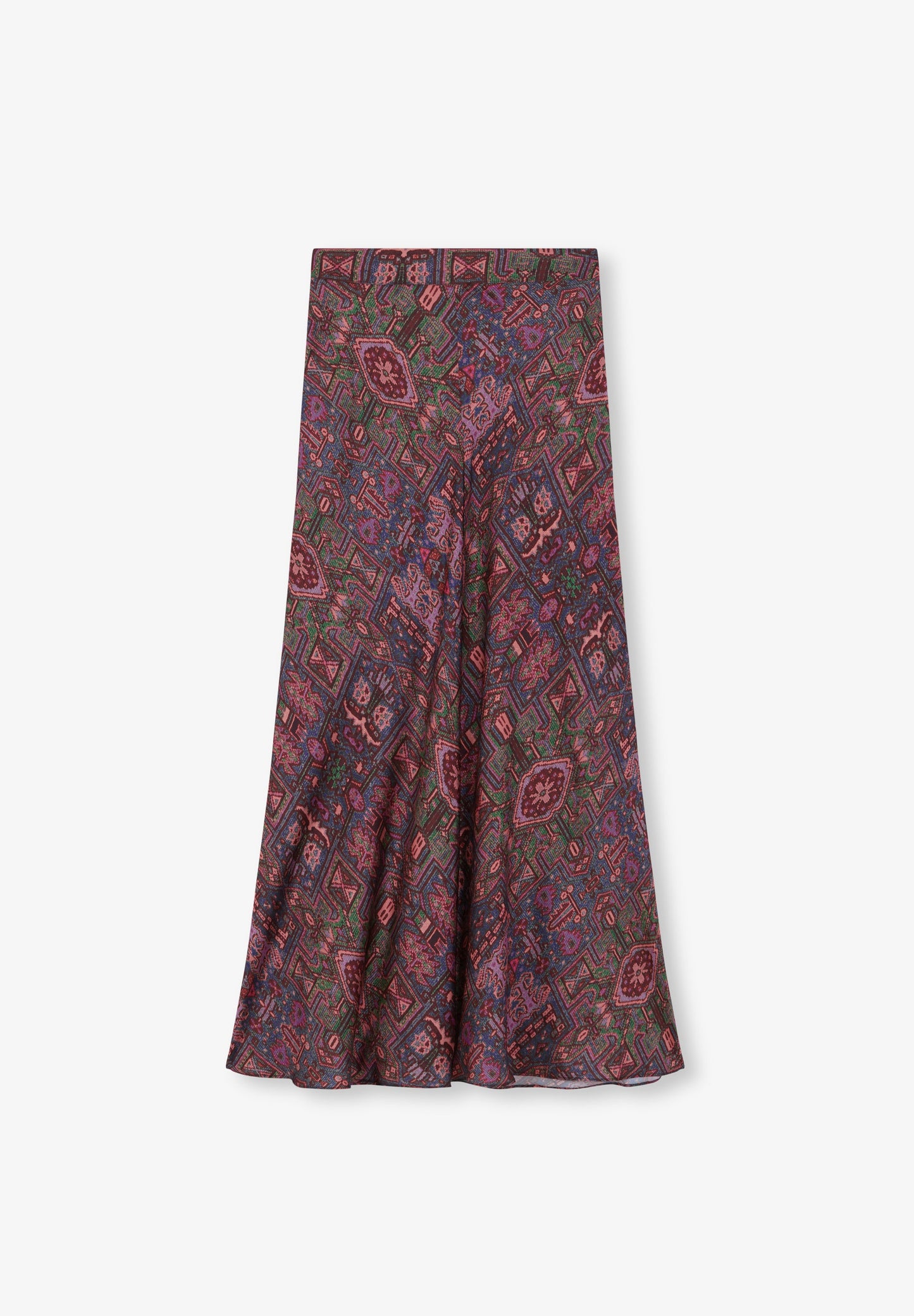 ETHNIC PRINT MIDI SKIRT